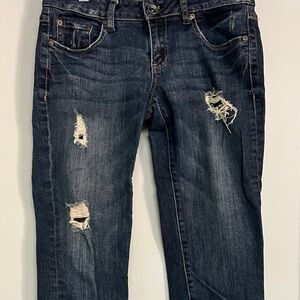 Refuge Dark Blue Distressed Cropped Size 3